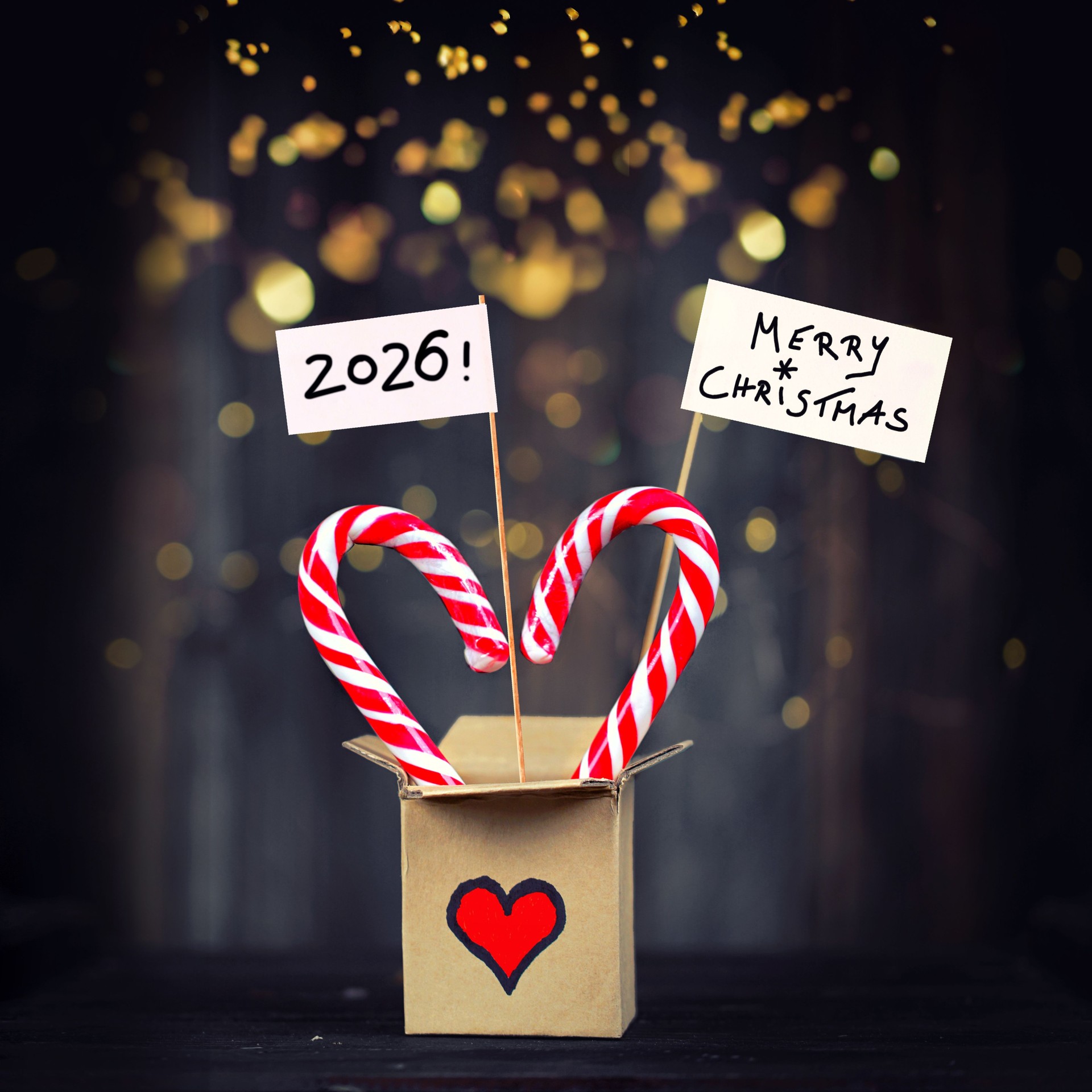 merry christmas - christmas gift box on festive background